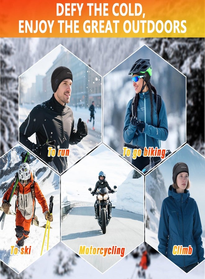 HASAGEI Winter Thermal Skull Cap for Men Windproof Helmet Liner with Full Ear Coverage & Eyewear Slots, Cycling Motorcycle Black - Image 4